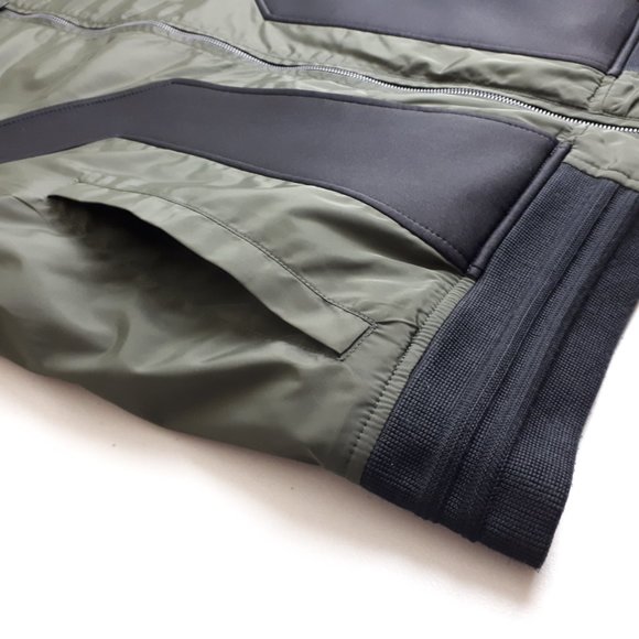 XRay Green Black Colour Block Bomber Jacket - Picture 11 of 16